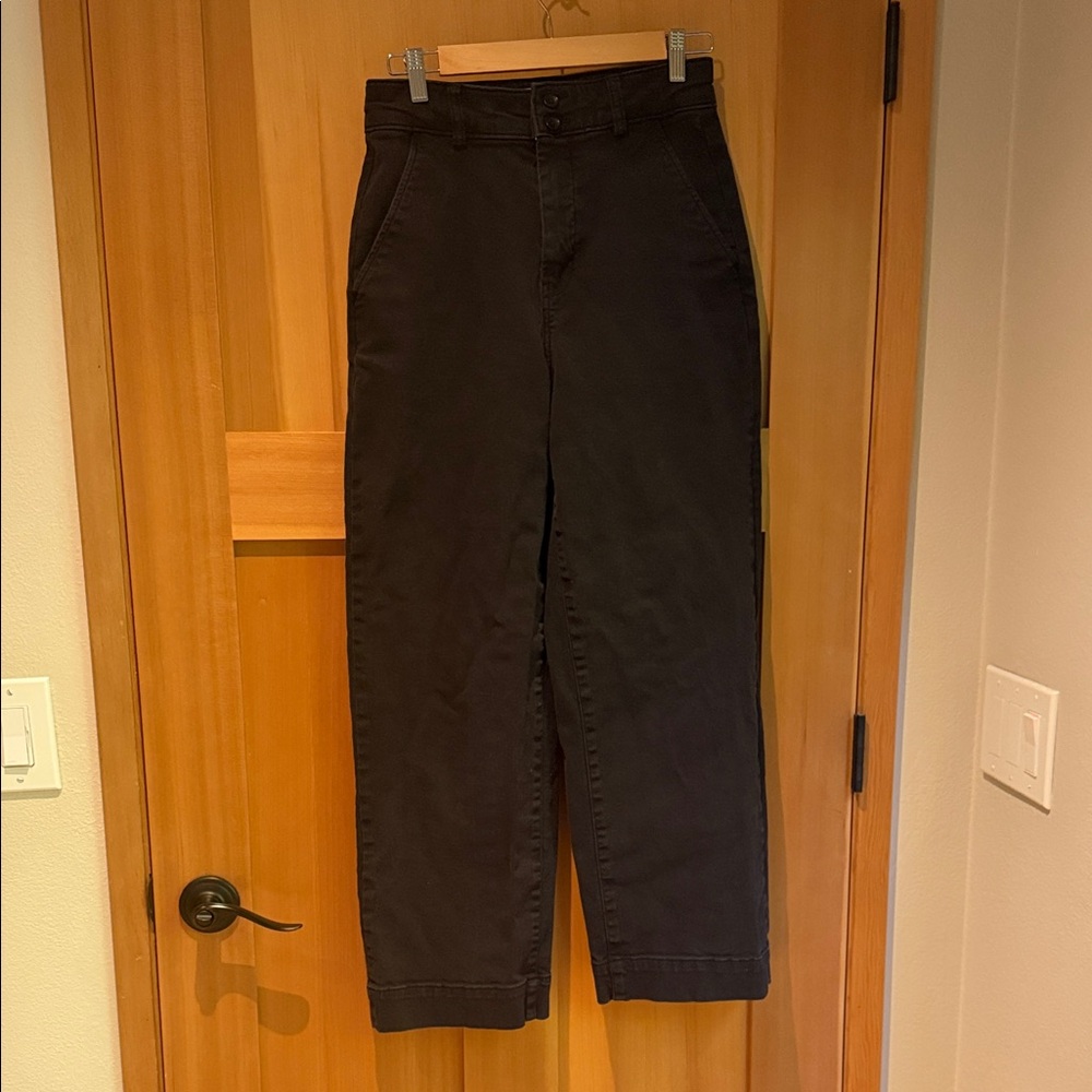 Everlane Black Wide-Leg Pants size 6